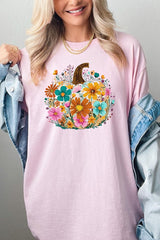 5000-E3118 Floral Pumpkin Graphic Heavy Cotton Tee $9