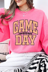 UL180-E3129 Orange Gingham Game Day Graphic Sweatshirt $20