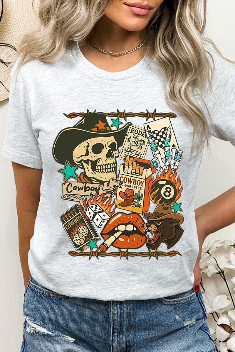 US3001-E3096 Vintage Western Collage Graphic Tee $12.5