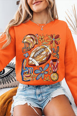 UL180-E3072 Retro Floral Football Graphic Sweatshirt $20