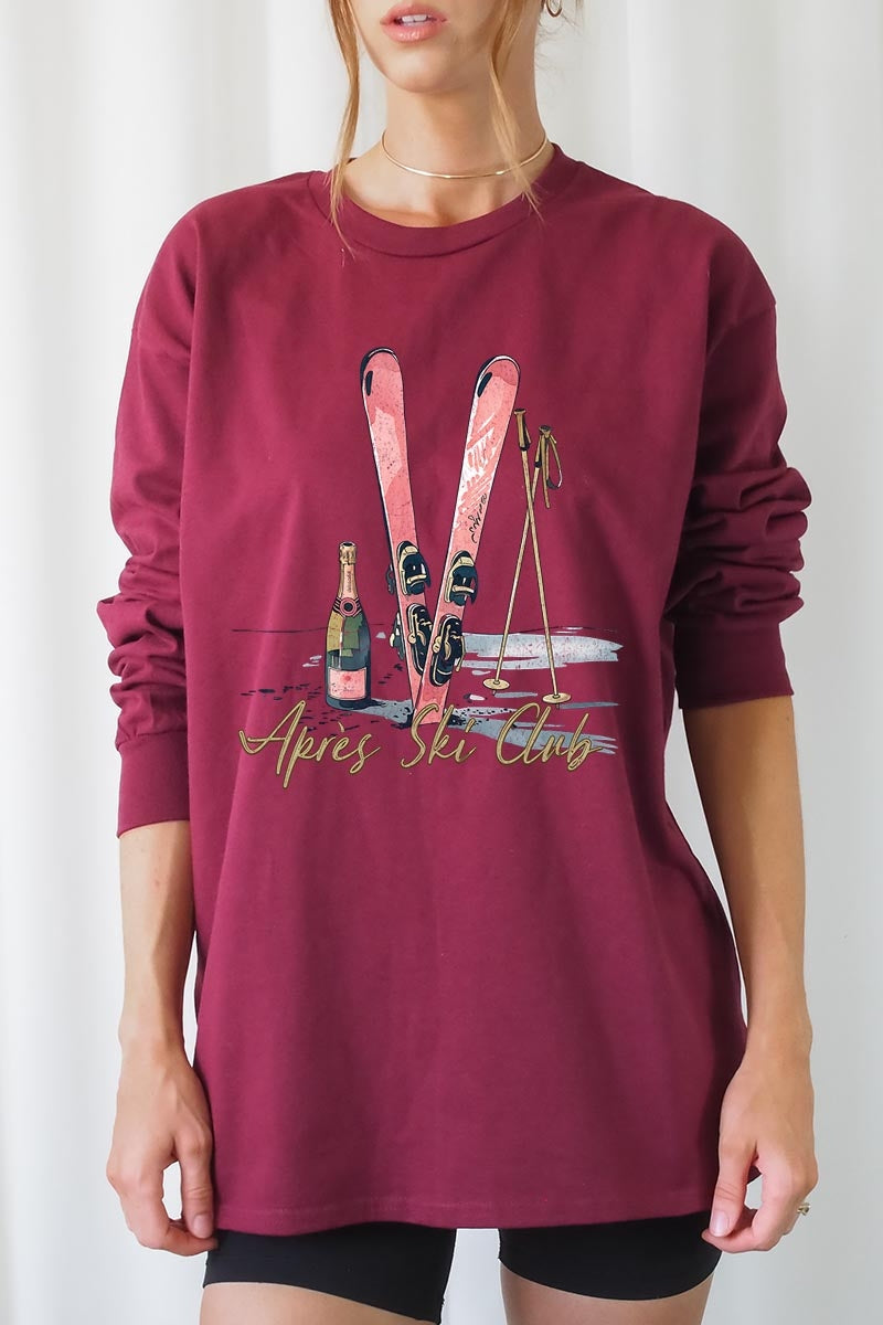 UL240P-E3187 Apres Ski Club Graphic Plus Long Sleeve Tee $17