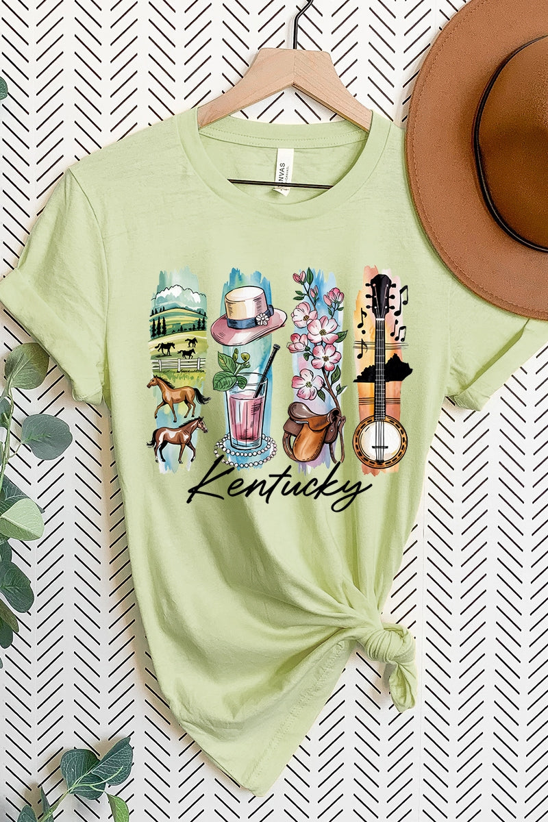 US3001-E3061KY Kentucky State Brushstroke Graphic Tee $12.5