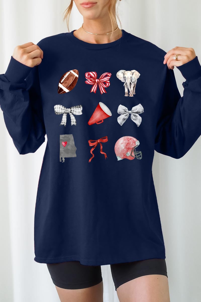 UL240P-E3076 Alabama Football Graphic Plus Long Sleeve Tee $17