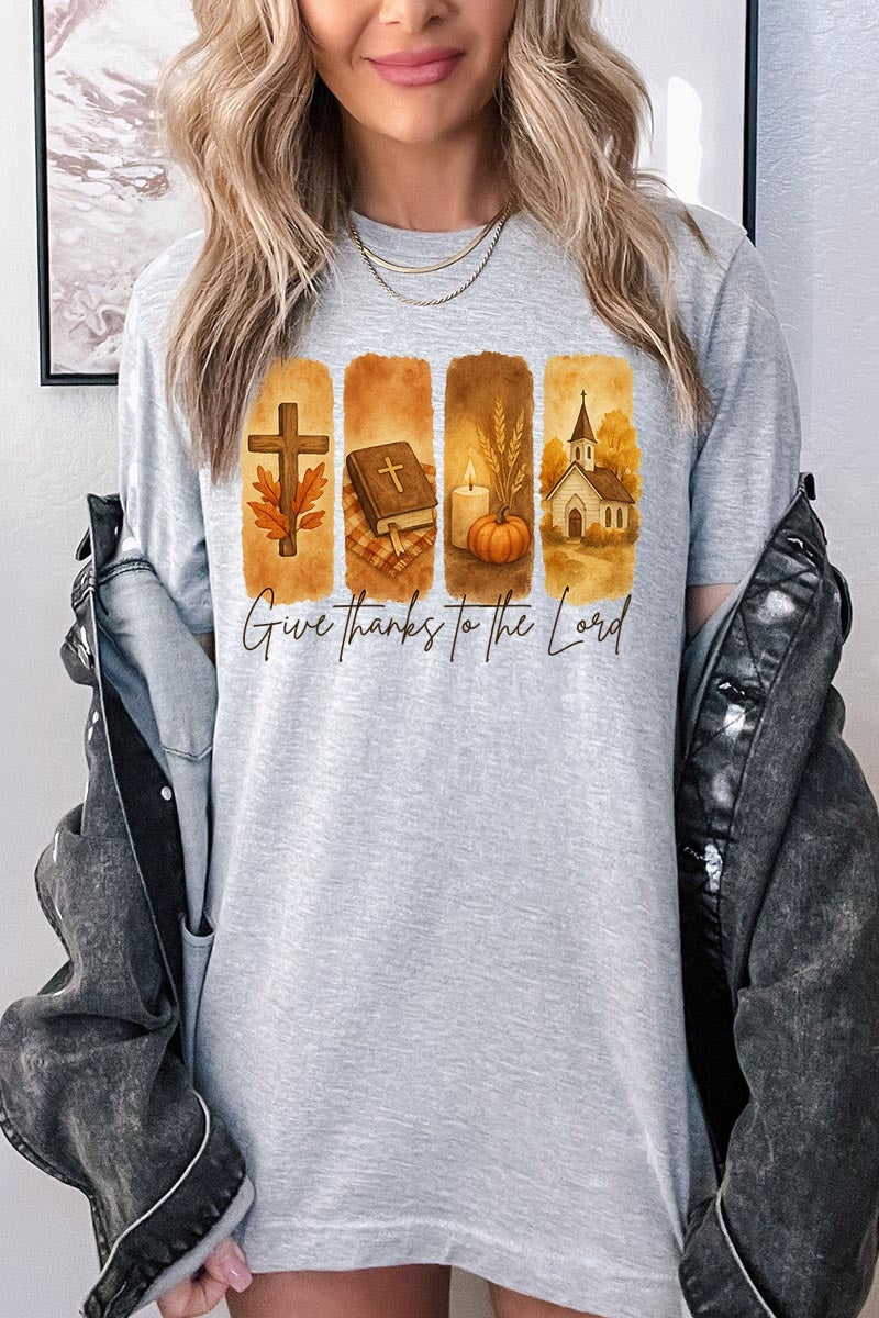 US3001P-E3169 Give Thanks To The Lord Graphic Plus Tee $16