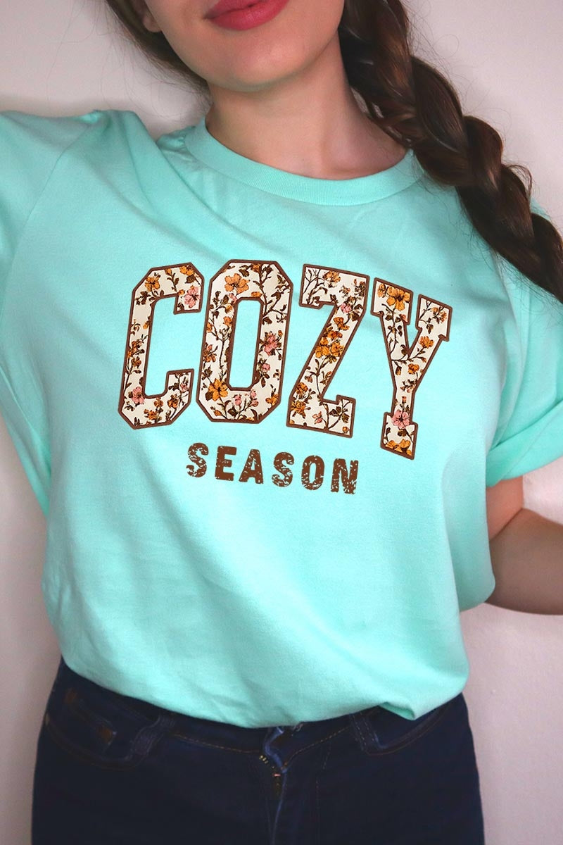 US3001-E3082 Cozy Season Graphic Tee $12.5