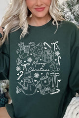 UL180P-E3181 Christmas Doodle Graphic Plus Sweatshirt $25