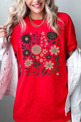 5000-E3178 Fall Floral Garden Graphic Heavy Cotton Tee $9
