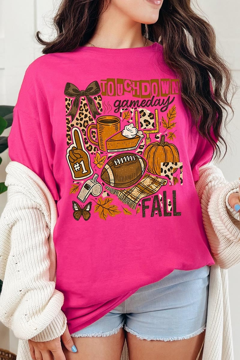 5000P-E3134 Fall Football Collage Plus Heavy Cotton Tee $12.75