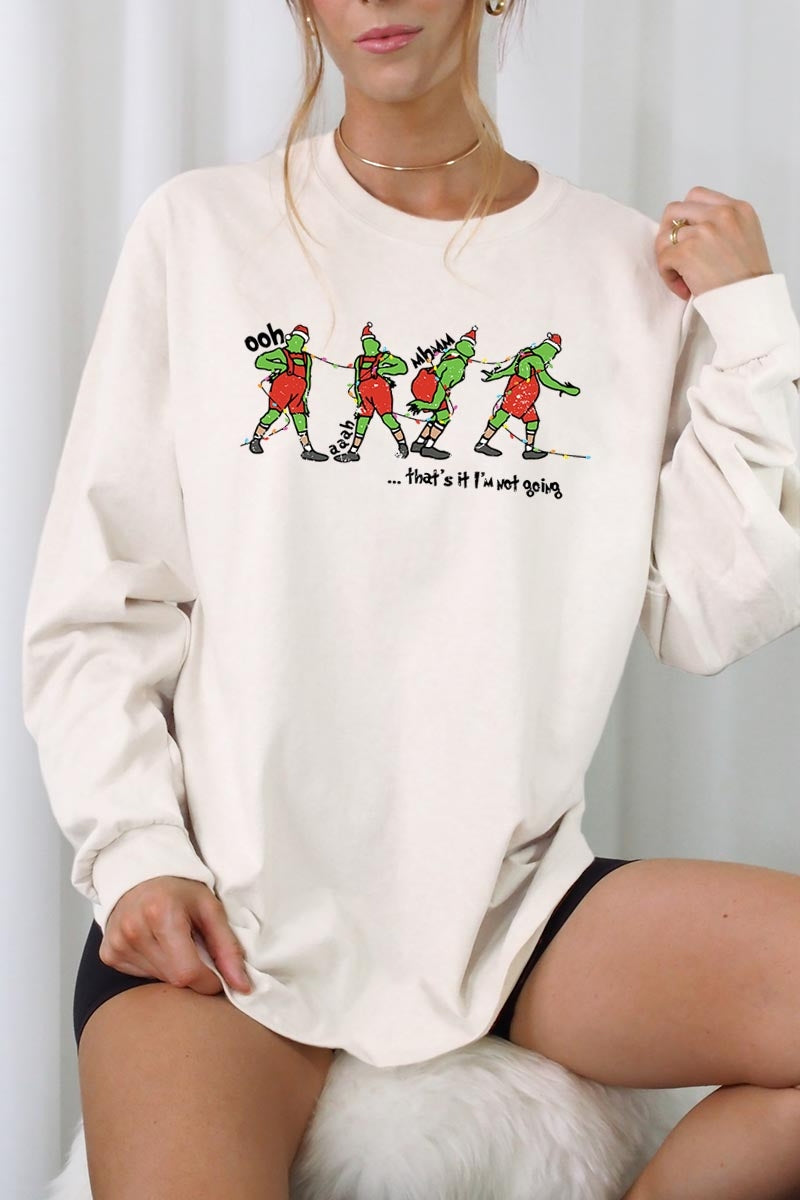 UL240P-E3203 Grinch Dance Funny Christmas Graphic Plus Long Sleeve Tee $17