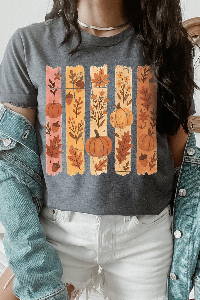US3001-E3110 Brushstroke Boho Fall Graphic Tee $12.5
