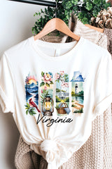 US3001-E3061VA Virginia State Brushstroke Graphic Tee $12.5