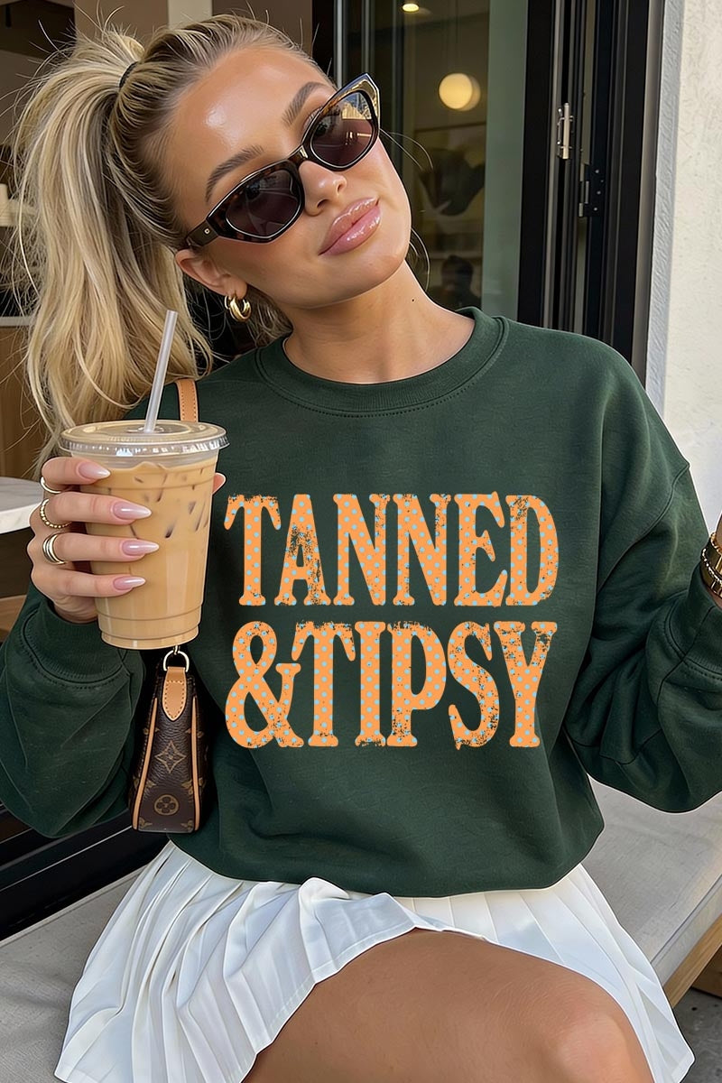 UL180-E3464 Tanned & Tipsy Dot Graphic Sweatshirt $20