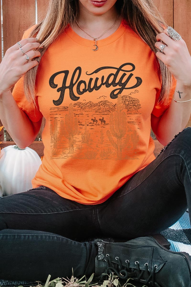 US3001-E3095 Howdy Desert Western Graphic Tee $12.5