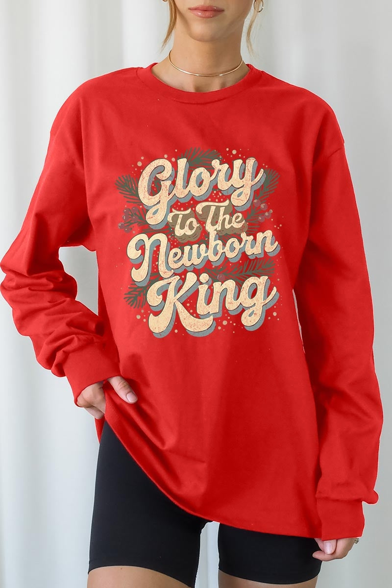 UL240P-E3220 Glory to the Newborn King Graphic Plus Long Sleeve Tee $17