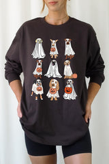 UL240P-E3106 Halloween Ghost Dog Graphic Plus Long Sleeve Tee $17