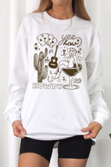 UL240-E3097 Cowgirl Country Music Graphic Long Sleeve Tee $13.75
