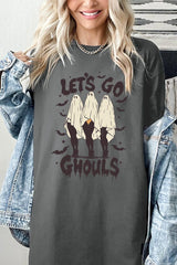 5000-E3160 Letu2019s Go Ghouls Ghost Graphic Heavy Cotton Tee $9