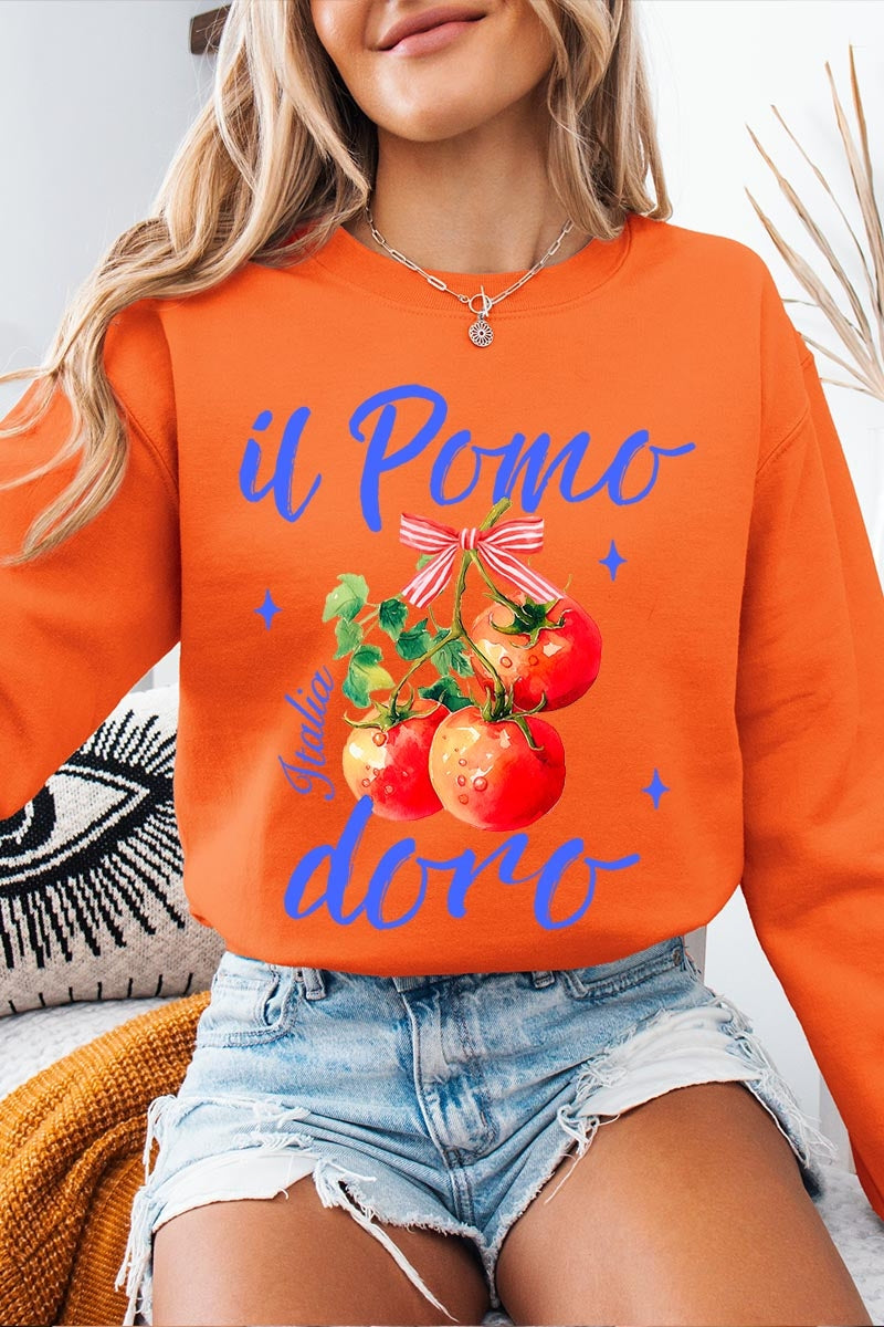 UL180P-E3070 Il Pomodoro Tomato Art Graphic Plus Sweatshirt $25
