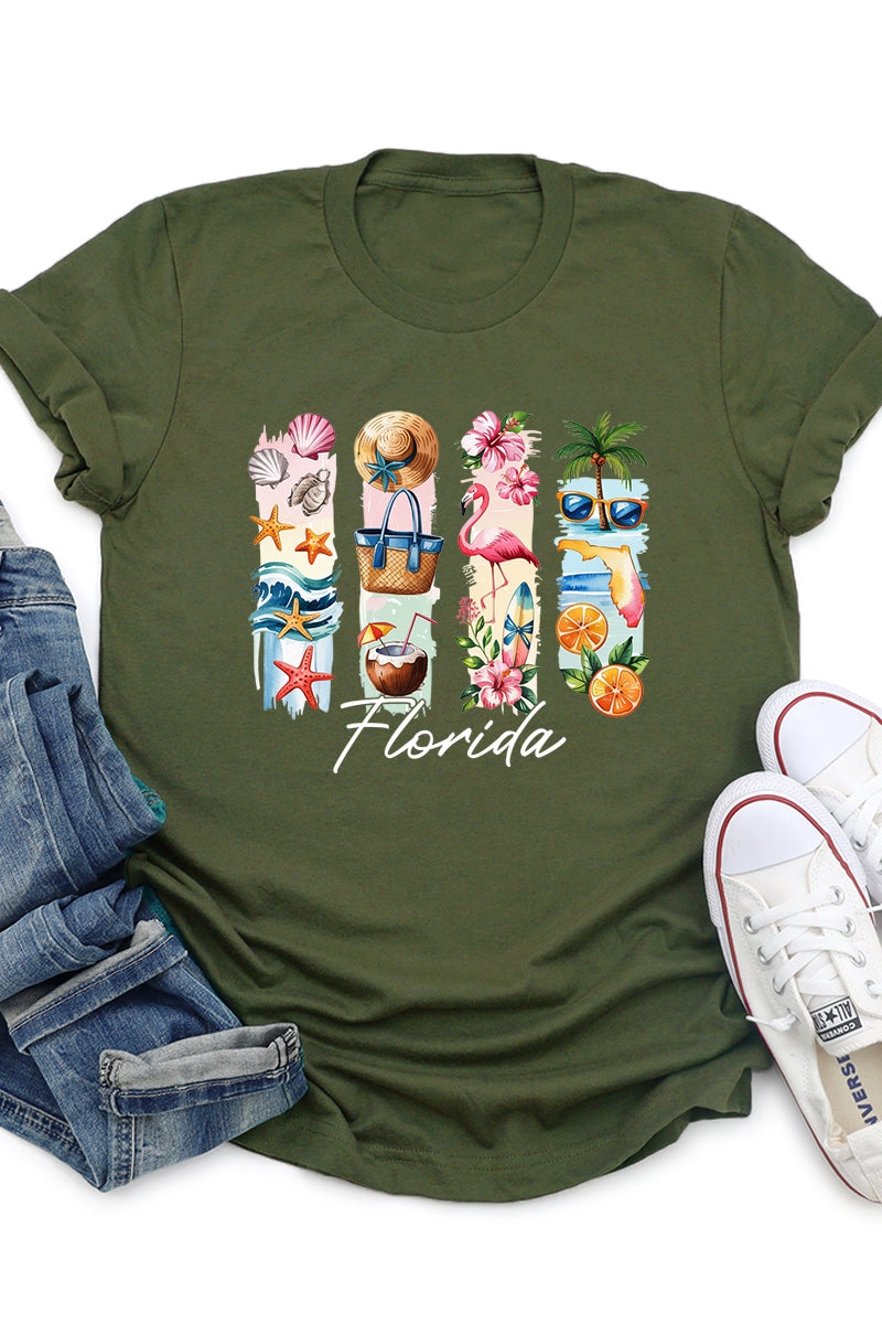 US3001P-E3061FL Florida State Brushstroke Graphic Plus Tee $16