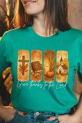US3001-E3169 Give Thanks To The Lord Graphic Tee $12.5