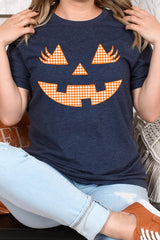 US3001-E3148 Cute Pumpkin Halloween Graphic Tee $12.5