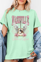 5000-E3157 Nashville Rose Graphic Heavy Cotton Tee $9