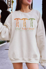 UL180-E3111 Grateful Thankful Blessed Graphic Sweatshirt $20