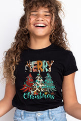 US3001Y-E3200Z Merry Christmas Trees Kids Graphic Tee $11