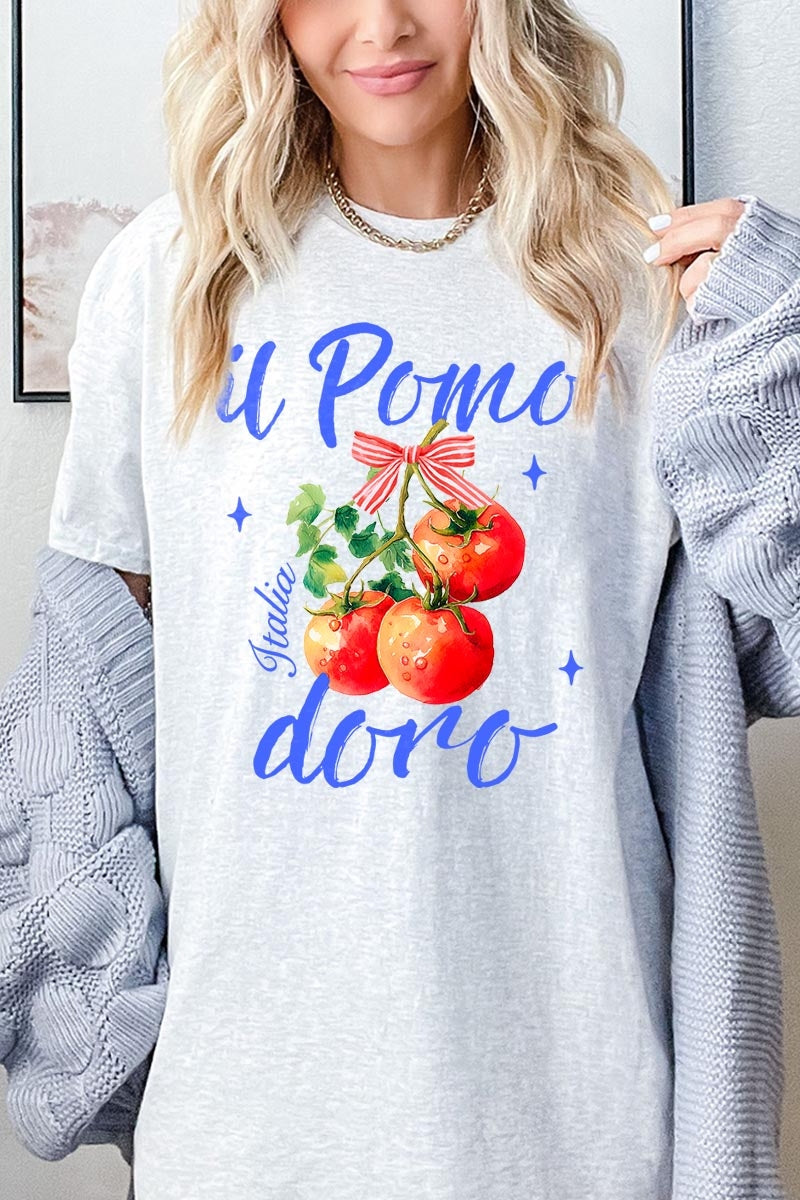 5000P-E3070 Il Pomodoro Tomato Graphic Plus Heavy Cotton Tee $12.75