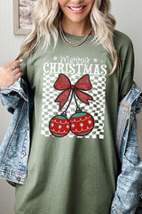 5000-E3196 Cherry Ornament Christmas Graphic Heavy Cotton Tee $9