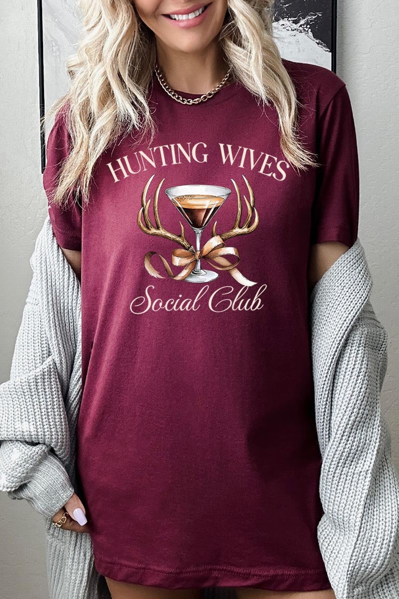 US3001P-E3191 Hunting Wives Social Club Graphic Plus Tee $16