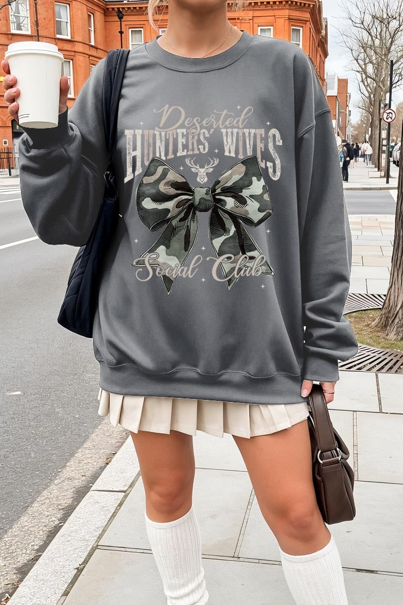 UL180-E3193 Hunters Wives Social Club Graphic Sweatshirt $20
