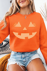 UL180P-E3148 Cute Pumpkin Halloween Graphic Plus Sweatshirt $25