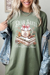 5000-E3205 Dear Santa Books Graphic Heavy Cotton Tee $9