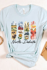 US3001P-E3061ND North Dakota State Brushstroke Graphic Plus Tee $16