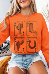 UL180P-E3094 Western Cowgirl Card Graphic Plus Sweatshirt $25
