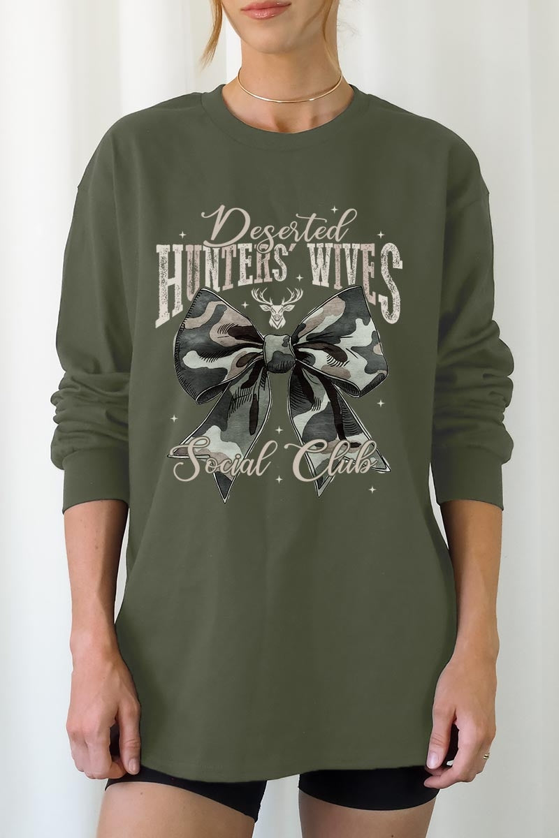 UL240-E3193 Hunters Wives Social Club Graphic Long Sleeve Tee $13.75