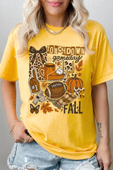 5000P-E3134 Fall Football Collage Plus Heavy Cotton Tee $12.75