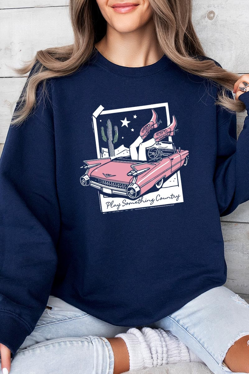 UL180P-E3098 Play Something Country Graphic Plus Sweatshirt $25