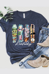 US3001P-E3061KY Kentucky State Brushstroke Graphic Plus Tee $16