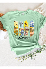 US3001-E3061KS Kansas State Brushstroke Graphic Tee $12.5