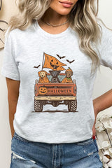 US3001P-E3150 Halloween Truck Dogs Graphic Plus Tee $16