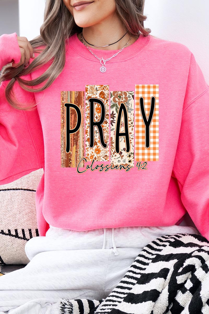 UL180-E3166 Pray Fall Christian Graphic Sweatshirt $20