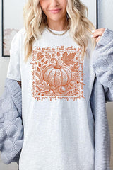 5000P-E3112 Pumpkin Botanical Graphic Plus Heavy Cotton Tee $12.75