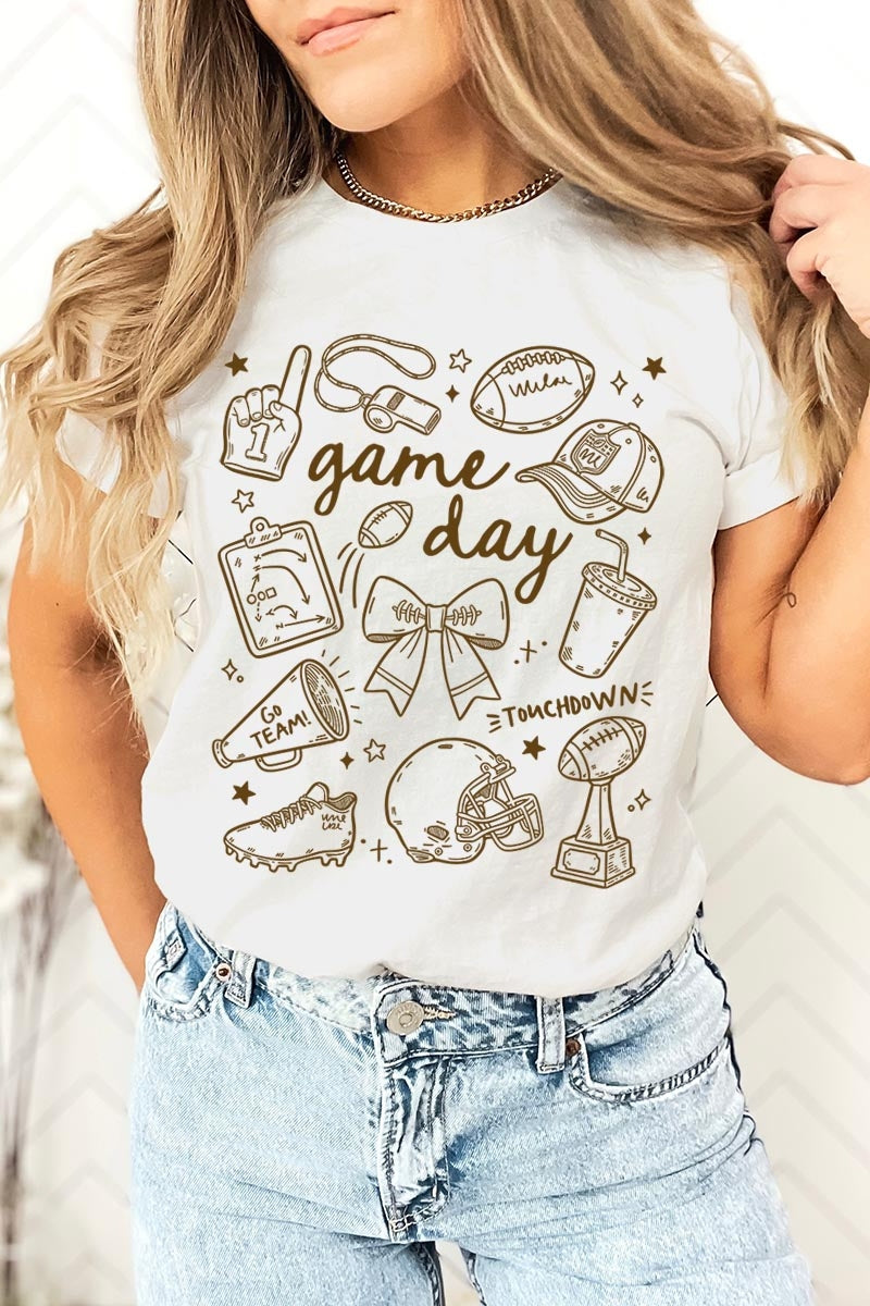 US3001-E3081 Football Doodles Graphic Tee $12.5