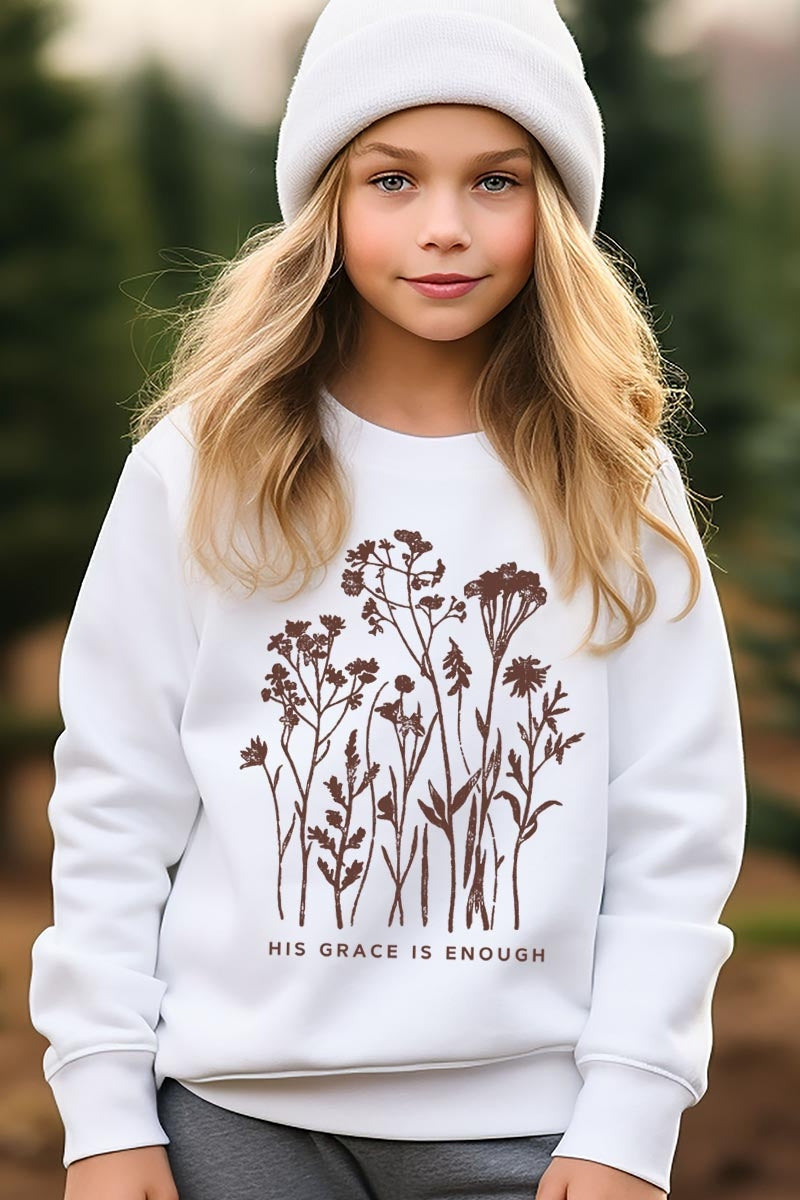 UL180B-E3146Z Christian Wildflower Kids Graphic Sweatshirt $20