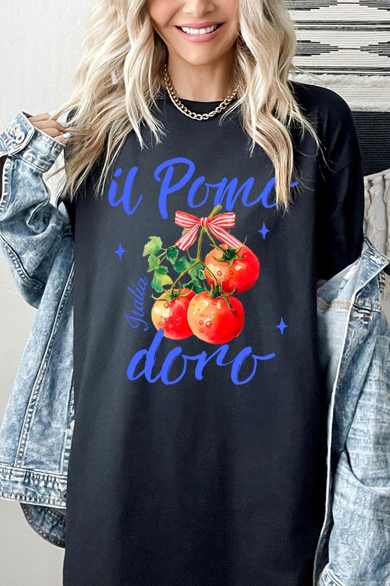 5000-E3070 Il Pomodoro Tomato Art Graphic Heavy Cotton Tee $9
