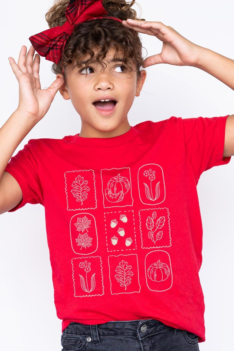 US3001Y-E3101Z Autumn Kids Graphic Tee $11