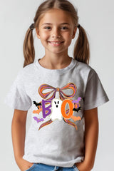 US3001Y-E3120Z Boo Brushstroke Bow Kids Graphic Tee $11