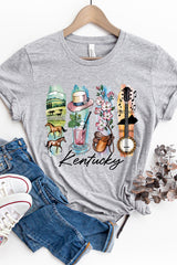 US3001P-E3061KY Kentucky State Brushstroke Graphic Plus Tee $16